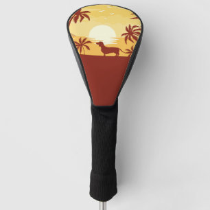 Dackel Beach Sonnenuntergang Dackel Golfer Geschen Golf Headcover