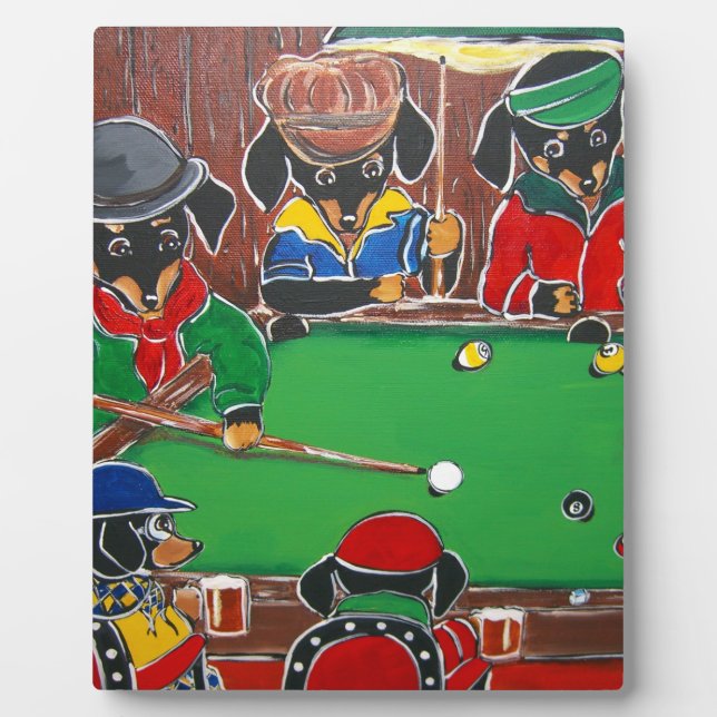 DACKEL BILLIARDS FOTOPLATTE (Vorderseite)