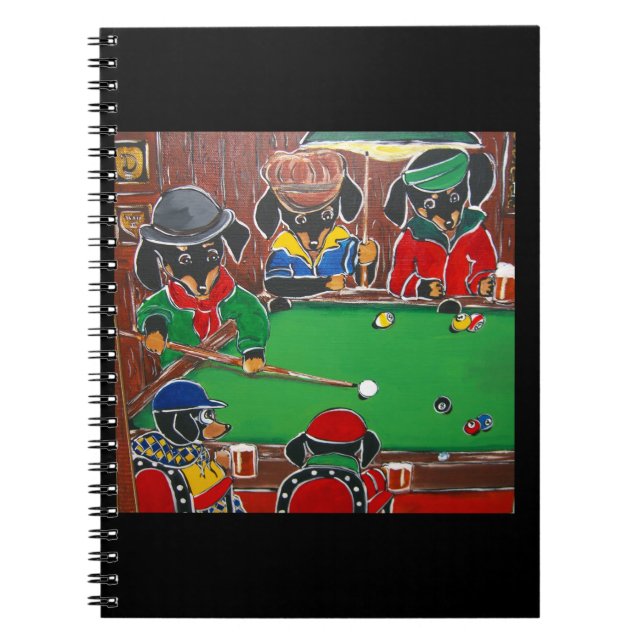 Dackel Billiards Notizblock (Vorderseite)