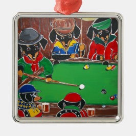 DACKEL BILLIARDS ORNAMENT AUS METALL