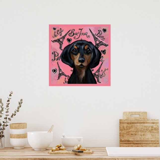 Dackel Black and Tan Poster (Küche)
