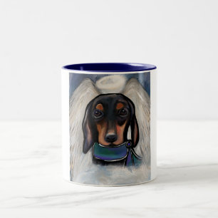 Dackel Black and Tan Zweifarbige Tasse