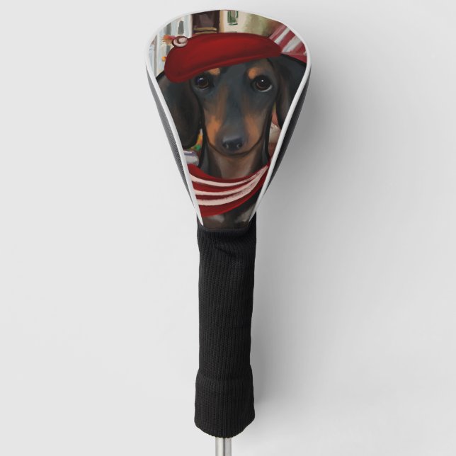 Dackel Black & Tan Golf Headcover (Vorderseite)