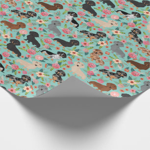 Dackel Blumenzwerg Vintage Blumenzwerge Geschenkpapier