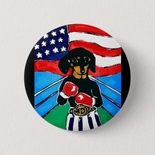 Dackel Boxer Button