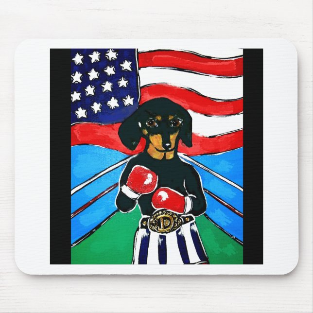 Dackel Boxer Mousepad (Vorne)