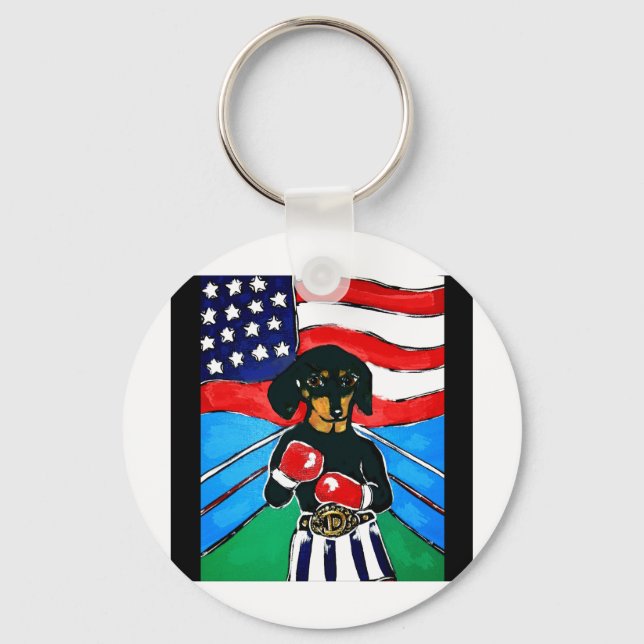 Dackel Boxer Schlüsselanhänger (Vorderseite)