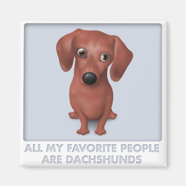 Dackel (braun) Favorit Magnet (Vorne)