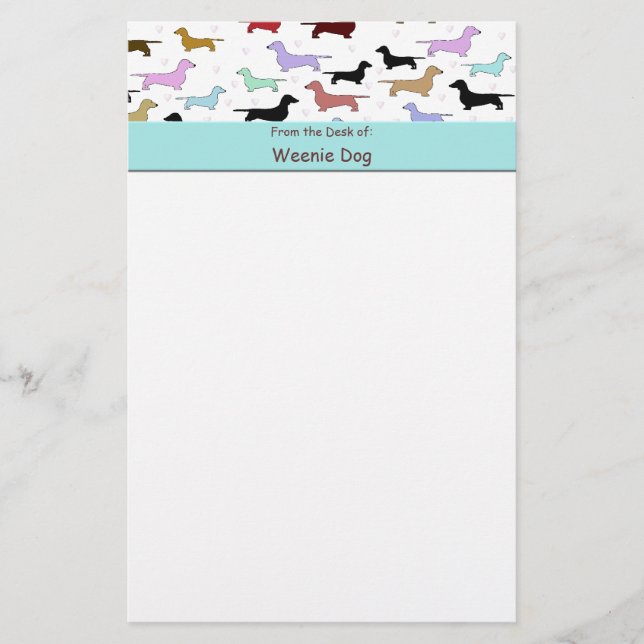 Dackel-Briefpapier-Papier Briefpapier (Vorderseite)