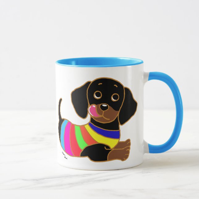 Dackel-Cartoon 2 Tasse (Rechts)