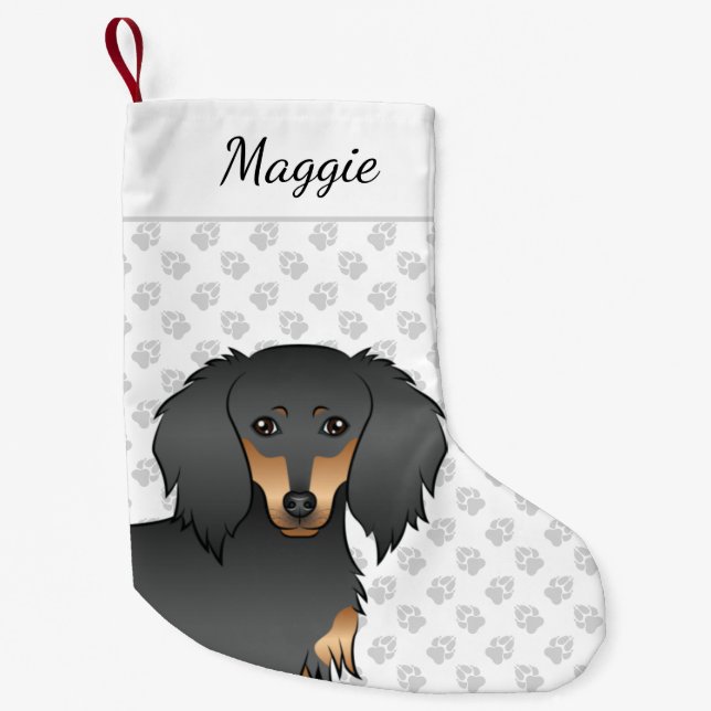 Dackel Cartoon Dog Kleiner Weihnachtsstrumpf (Vorderseite)