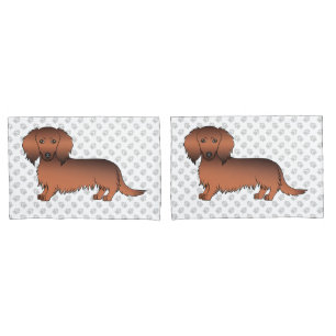 Dackel Cartoon Dog & Paws Kissenbezug