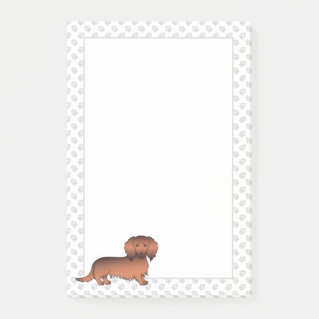 Dackel Cartoon Dog & Paws Post-it Klebezettel (Vorderseite)