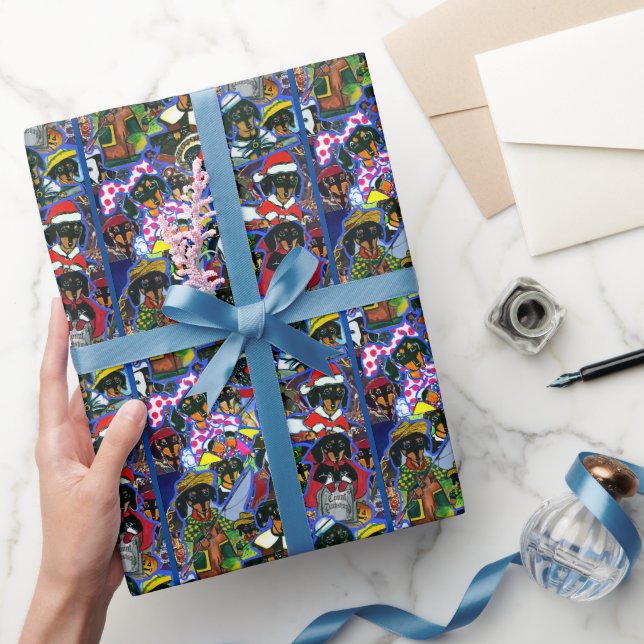 Dackel Cartoon Geschenkpapier (Schenken)
