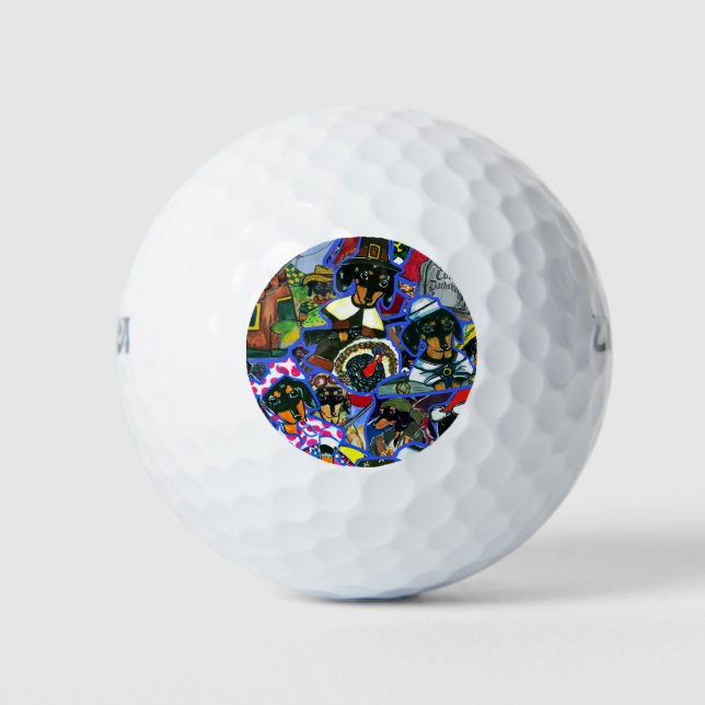 Dackel Cartoon Golfball (Vorderseite)