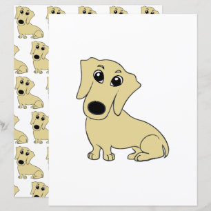 Dackel-Cartoon-Scrapbook-Papier