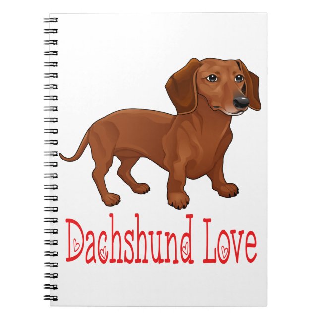 Dackel Cartoon Welpen Hund Liebe Notizblock (Vorderseite)