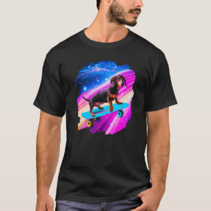 Dackel Chiweenie Dackel Hunde Skateboarden in Ou T-Shirt