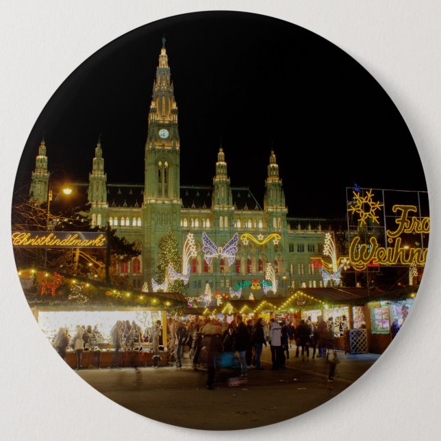 Dackel Christkindlmarkt Button (Vorderseite)