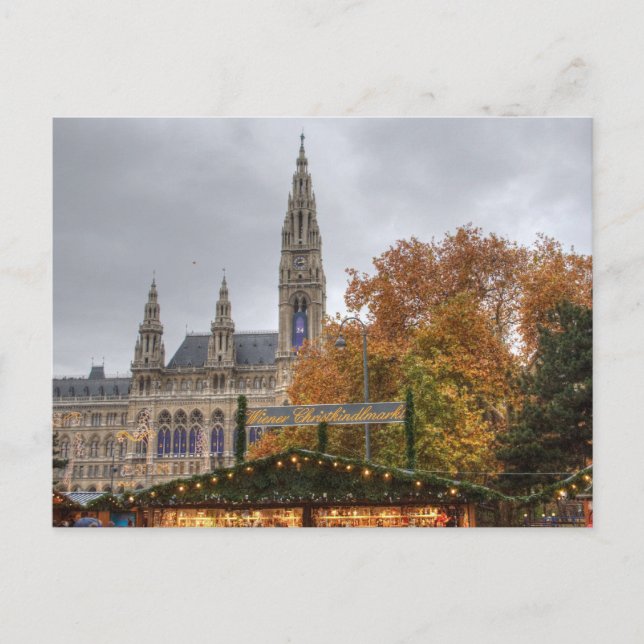 Dackel Christkindlmarkt Postkarte (Vorderseite)