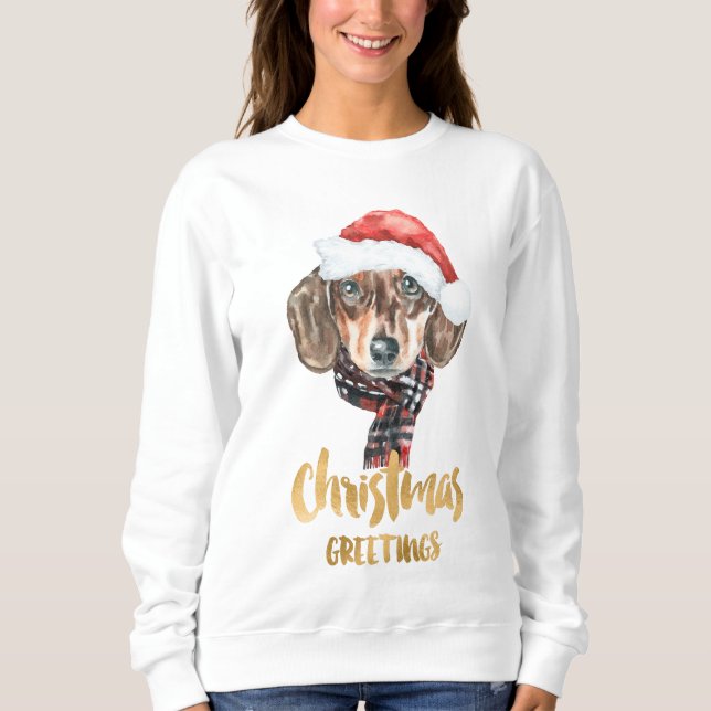 Dackel Christmas Sweatshirt (Vorderseite)
