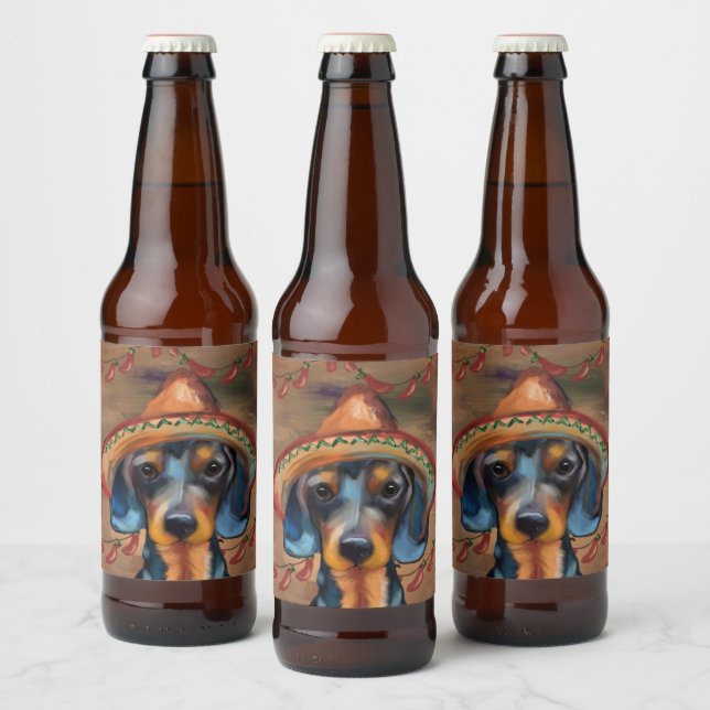 Dackel Cinco de Mayo Bierflaschenetikett (Flaschen)