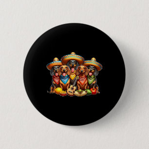 Dackel Cinco De Mayo Dackel Dog Button