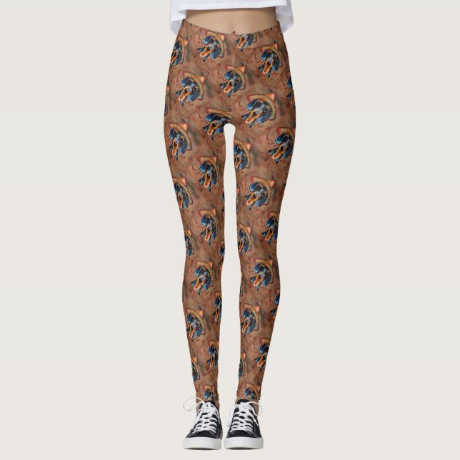 Dackel Cinco de Mayo Leggings (Vorderseite)