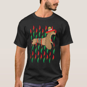 Dackel Cinco De Mayo Niedlich Dog Sombrero mexikan T-Shirt