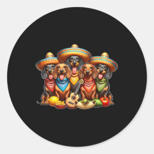 Dackel Cinco De Mayo Wiener Dog Runder Aufkleber