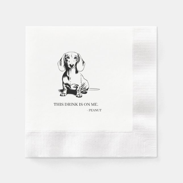 Dackel Cocktail Napkin Serviette (Vorderseite)