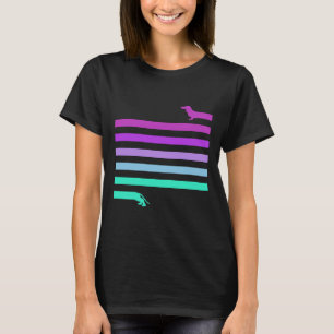 Dackel Cool Neon Sehr lange Dackel T-Shirt