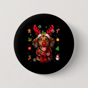 Dackel Cosplay Reindei Weihnachtskostümbesitzer Button