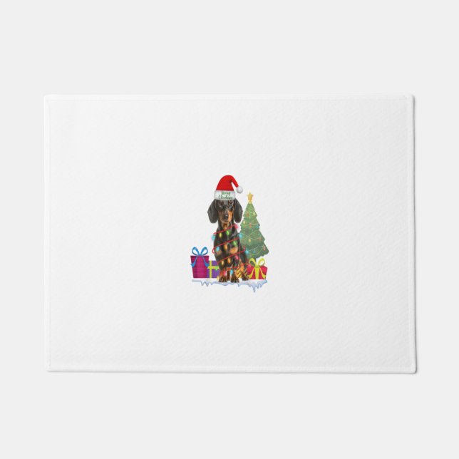 Dackel dackel Dackel Hund hässlich Weihnachtspulli Fußmatte (Vorderseite)