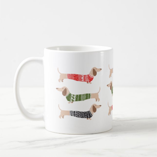 Dackel Dackel Dog Pet Lover Weihnachtsgeschenk Kaffeetasse (Links)