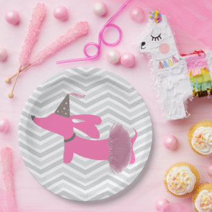 Dackel Dackel Dog Pink Tutu Party Teller
