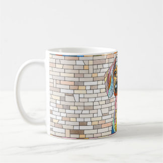 Dackel - Dackel - farbiges Mosaik Kaffeetasse