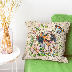 Dackel - Dackel - farbiges Mosaik Kissen