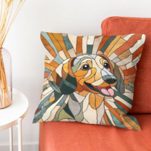 Dackel - Dackel - farbiges Mosaik Kissen