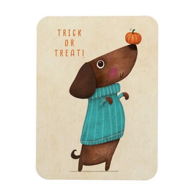 Dackel Dackel Herbst/Halloween Herbst Magnet (Vertikal)