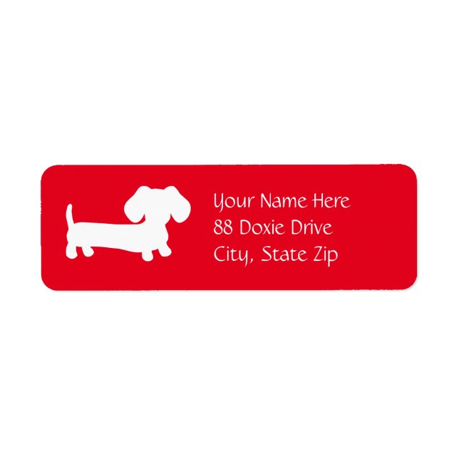 Dackel Dackel Hund auf Red Return Address Label (Vorne)