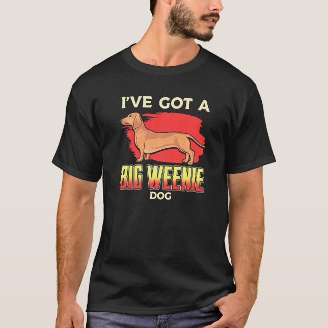 Dackel Dackel Hund Big Würstchen T-Shirt (Vorderseite)