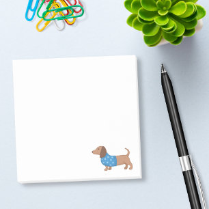Dackel Dackel Hund Blue Star Sweater Post-it Klebezettel