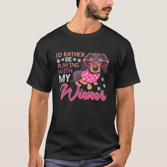 Dackel Dackel Hund-ID statt mit meinem  T-Shirt (Vorderseite)