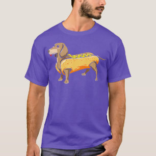 Dackel Dackel Hund mit Hot Dog Kostüm Welpe T-Shirt