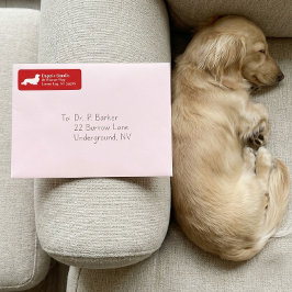 Dackel Dackel Hund | Red Return Address Label