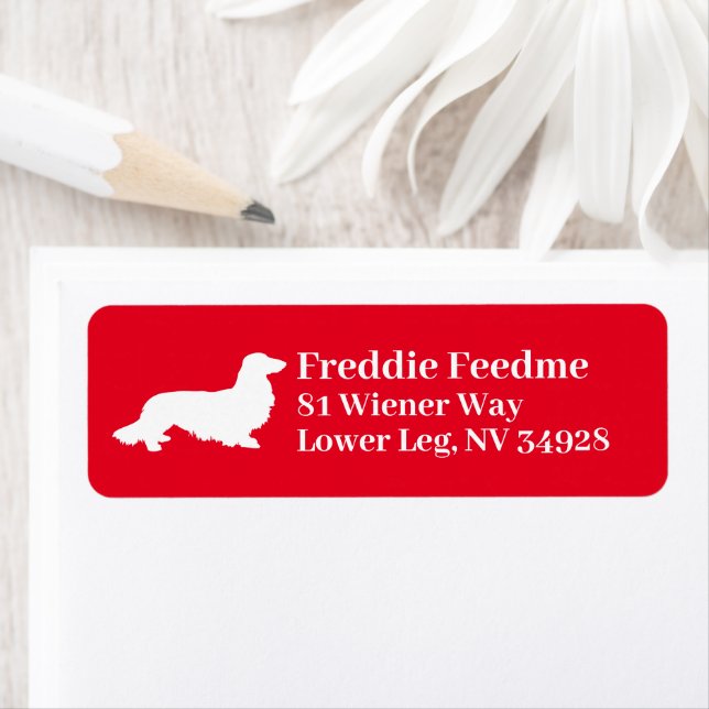 Dackel Dackel Hund | Red Return Address Label (Insitu)
