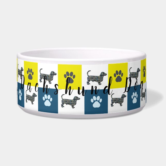 Dackel Dackel Hund & Silhouette Raster Hunde klebe Napf (Vorderseite)