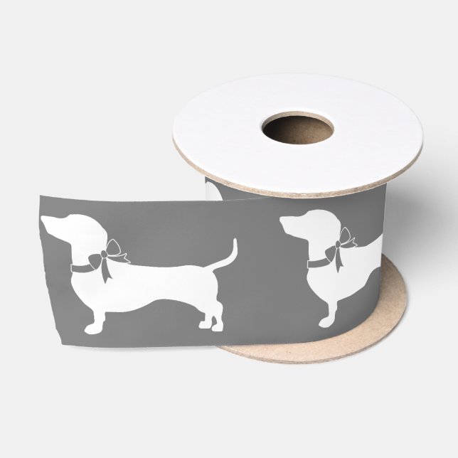 Dackel Dackel Hund Welpe Satin Ribbon Satinband (Spule)