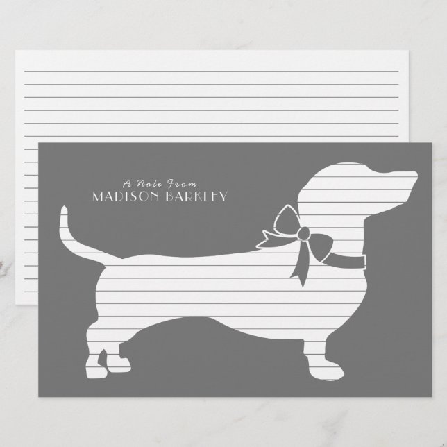 Dackel Dackel Hund Welpengeschirr Briefpapier (Vorne/Hinten)